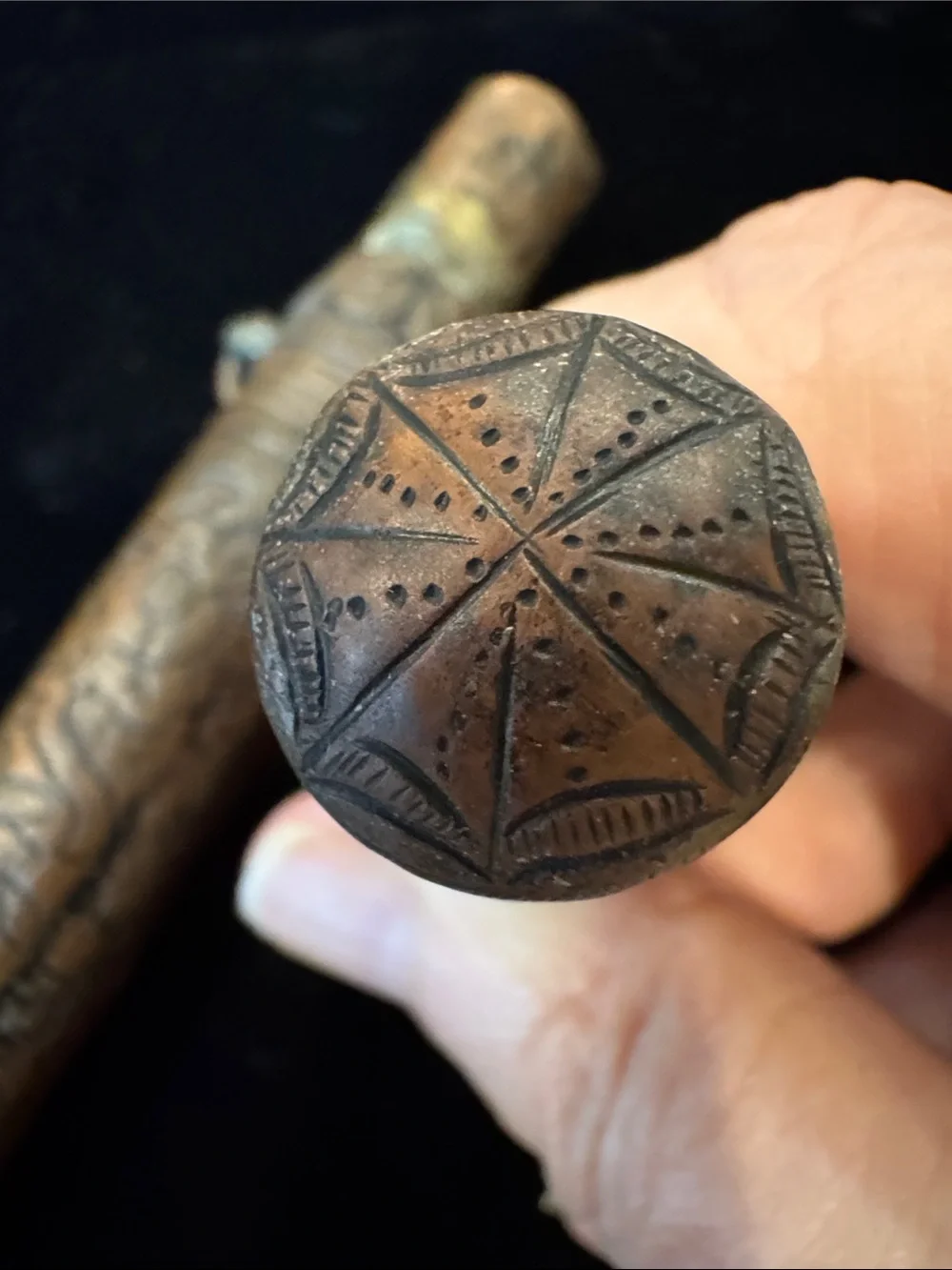 Antique Copper Scroll Holder or Prayer Tube of Asian or Middle Eastern origin
